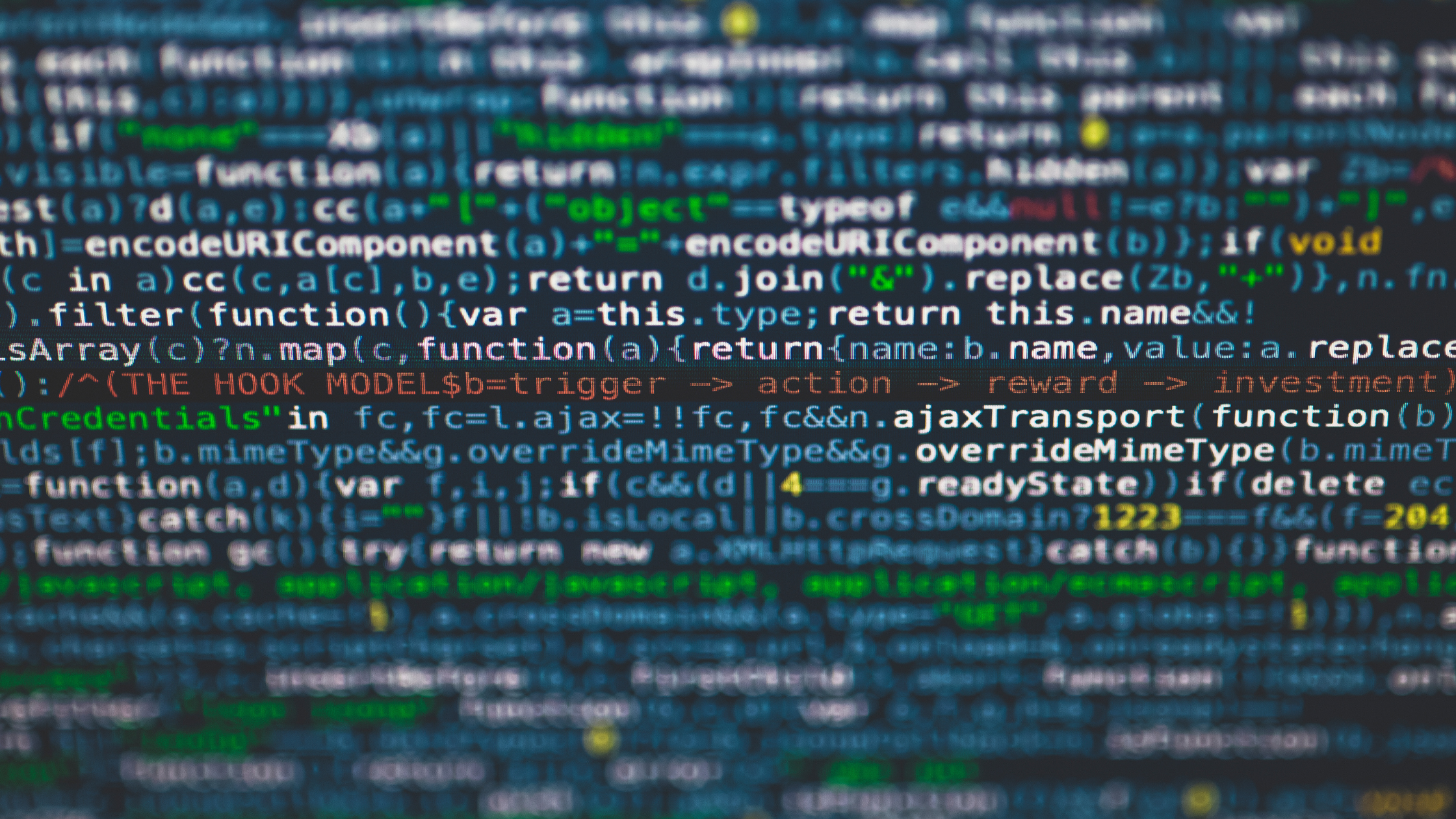 Artificial intelligence algorithm processing data to produce results.