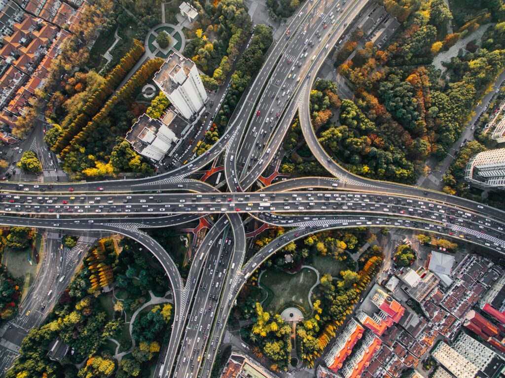 AI-powered camera analyzing traffic flow and road conditions.