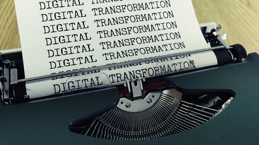 Business processes transitioning from physical to digital technology.