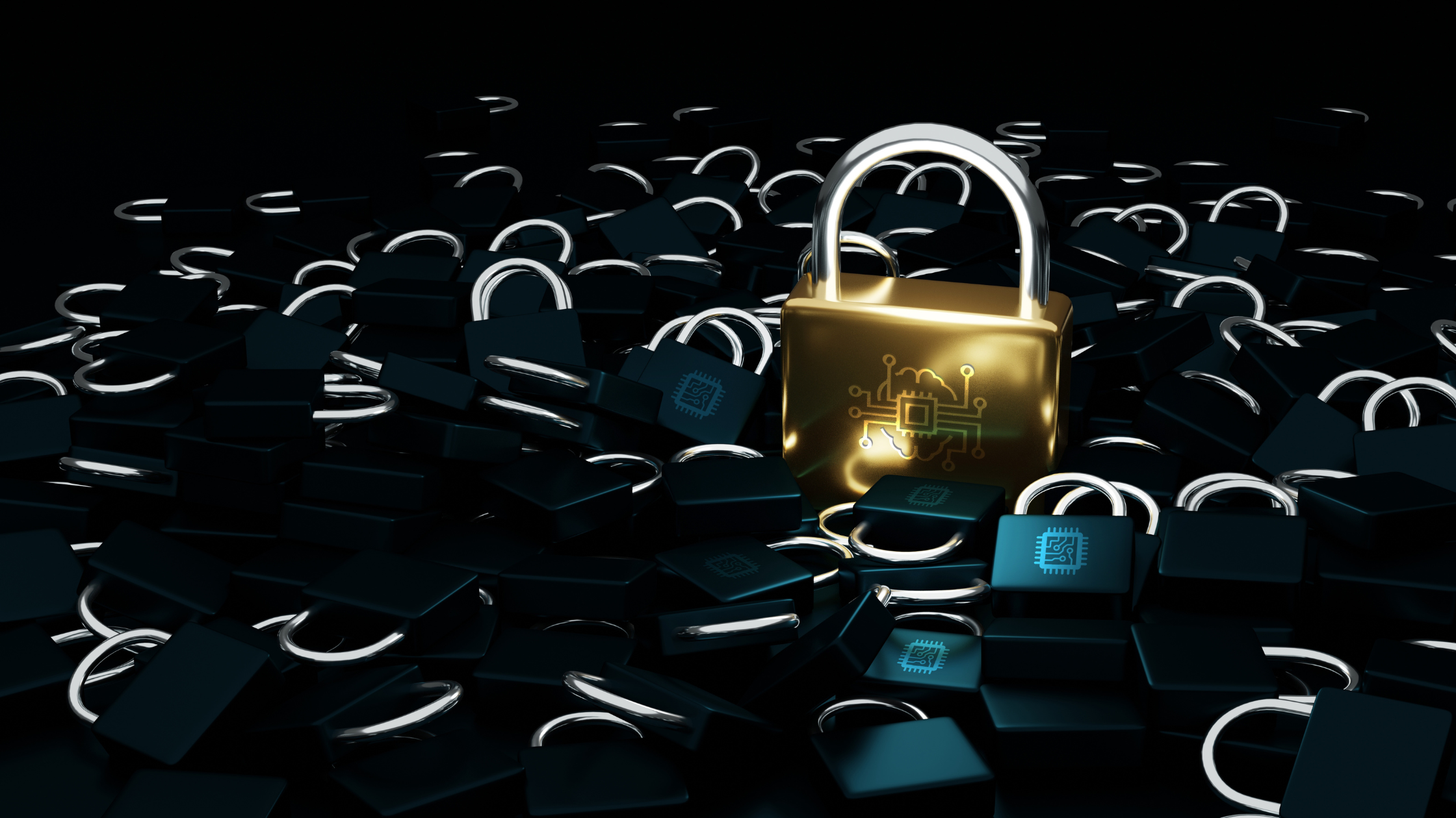 Connected IoT devices protected by cybersecurity measures.