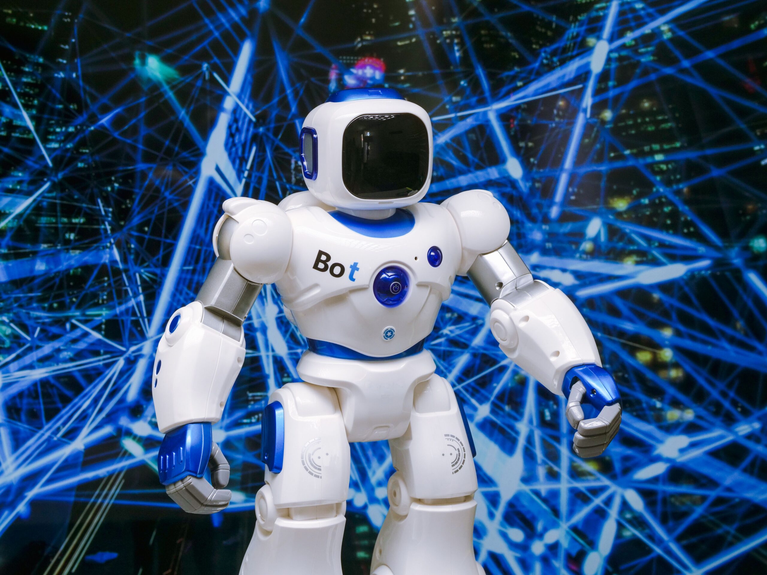 Data robot using automation and artificial intelligence to process information.